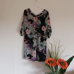 Mexx classy sheer floral short sleeved career dres